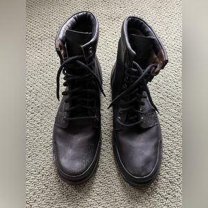 Men’s Timberland Lace-Up Waterproof Boots Sz 10.5 Black Leather